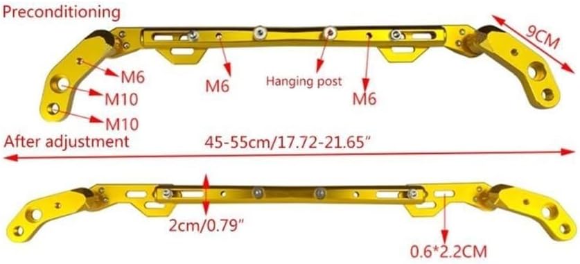 クロスバーバランス オートバイユニバーサルバランスバー 22 ミリメートルクロスバー強化ハンドルバー拡張バイク強化レバー(Black