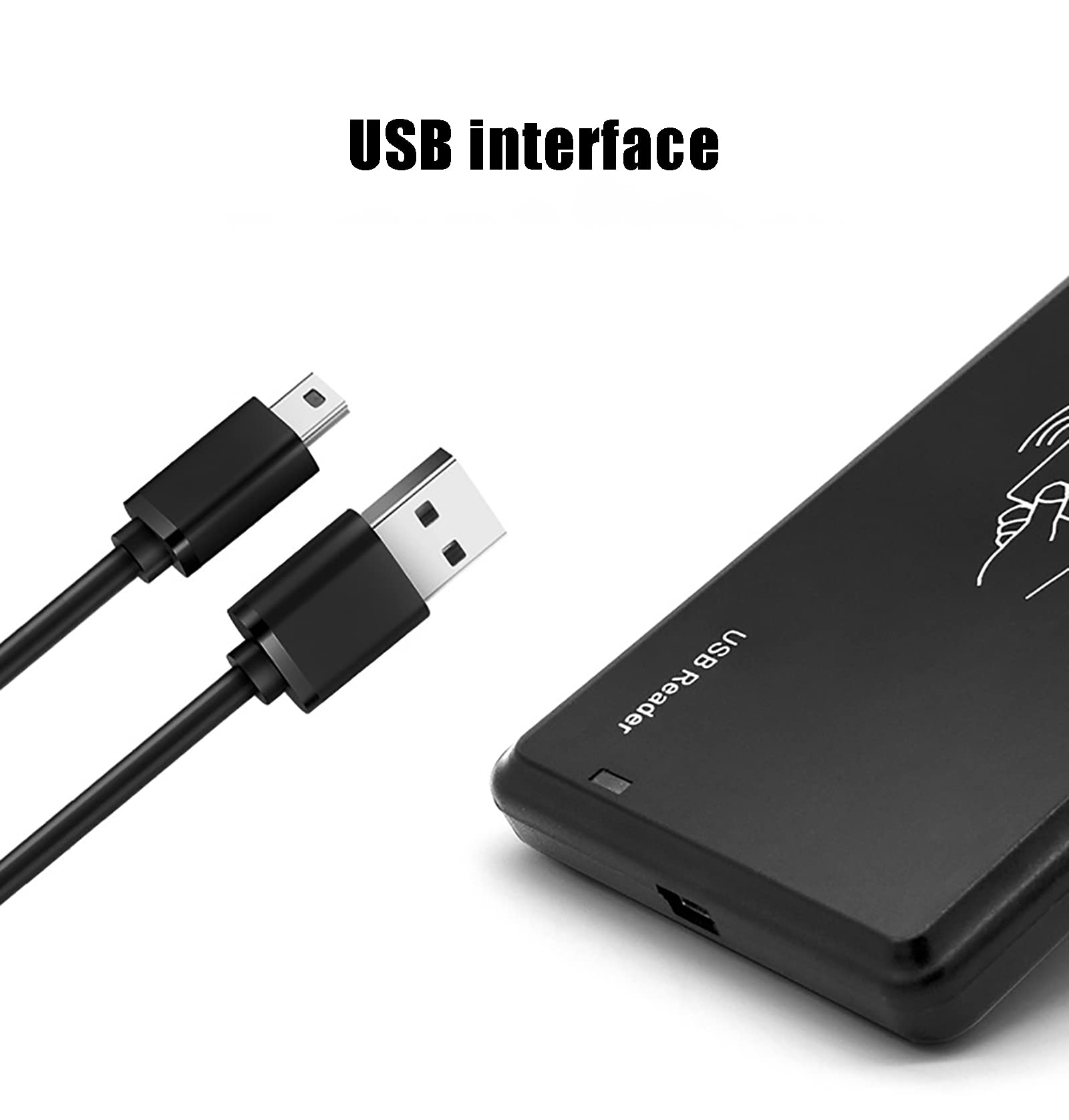 Lector RFID de identificación de 125 KHz para tarjeta TK4100/EM4100/EM4200, emulación de teclado USB, compatible con sistema Windows/Android/Liunx + 5 tarjetas