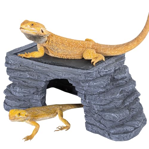 REPTI ZOO Large Bearded Dragon Basking Platform, 12.5x7x5 inch Ge...