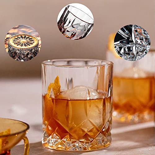 Foto von OCCOUMR Whiskeyglas-Set, 2 Whisky Glas mit 2 Eisformen, 330ml Whiskey Gläser, Old Fashioned Whiskygläser, für Männer, Papa, Whisky Tumbler Glas für Scotch, Cocktail