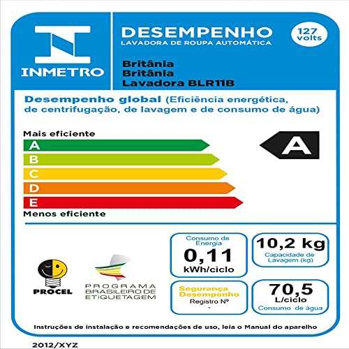 Lavadora de Roupas Philco 10,2kg Inverter PLR10B Branca 127V