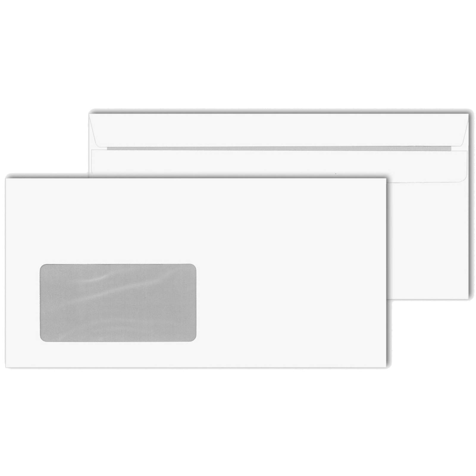 KK Verpackungen Briefumschläge DIN Lang 110x220 mm | 7000 Stück, 75 g/m² selbstklebend | Mit Fenster | Kuverts Weiß
