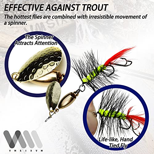 Vmsixvm Rooster Tail Fishing Lures, Spinner Baits Lure For Bass Trout Salmon Pike, Trout Spinnerbaits Fly Strikers Lure With Brass Spinner Blade For Freshwater Saltwater #TOP3