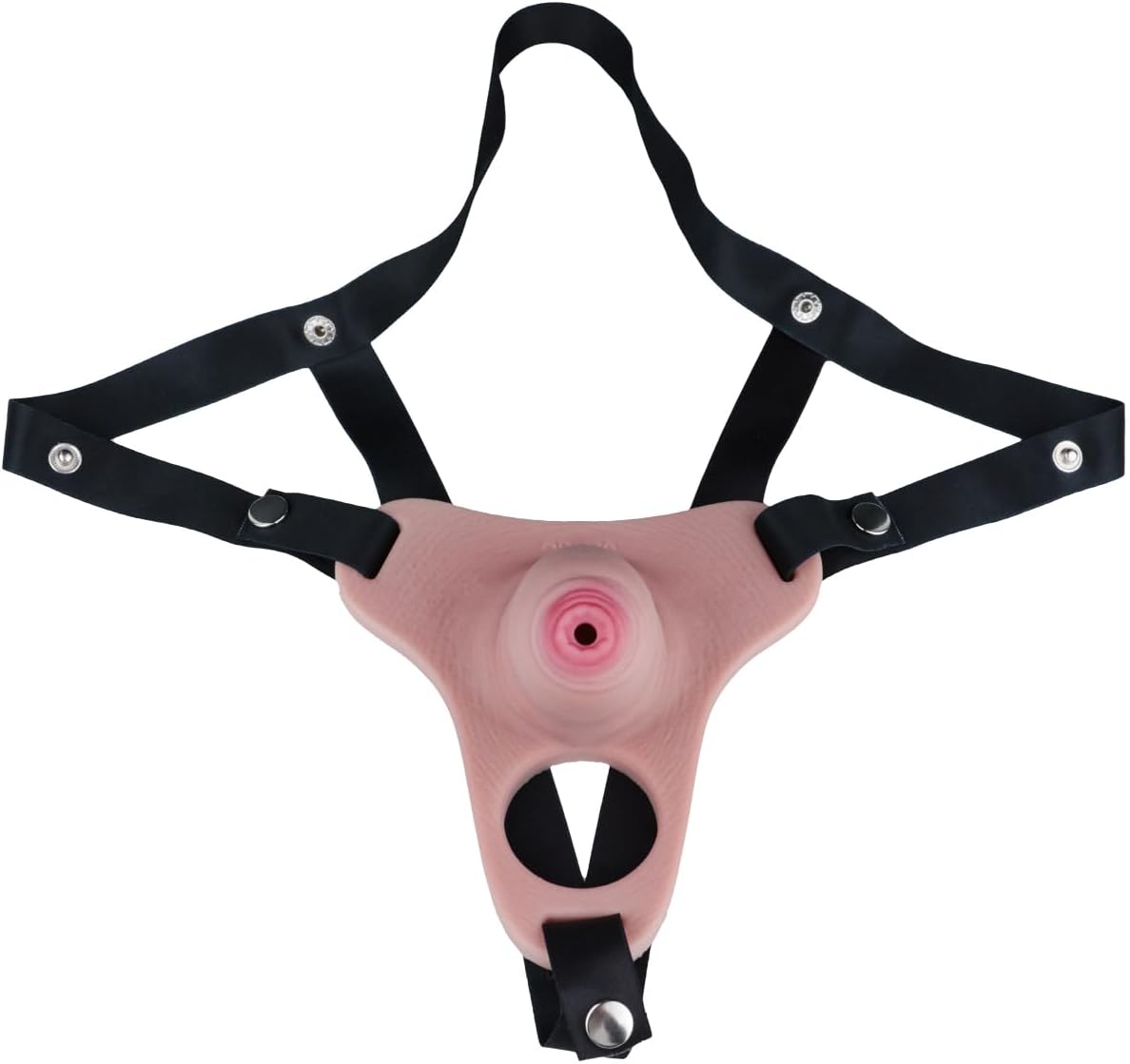 Silicone Wearable Men Cock Cage Chastity Devices with Belt, Soft Male Bondage Penis Cage Adult Sex Toy for Men - Black Belt