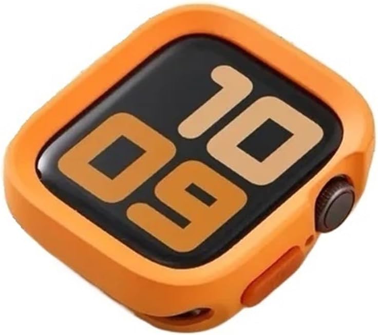 TPU Cover for Apple Watch Ultra Case 49mm 45mm 41mm 44mm 40mm,42mm 46mm Bumper Frame Shell Protector for IWatch Series 9 SE 8 Ultra 7 6 5 4 Case(Matte Orange,46mm)