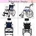 CUIOT Ultra-Lightweight Wheelchair for Adults with Headrest- Folding Transport Wheelchair with Flip-Backs Arms & Removable Swing-Away Footrests, 17.5