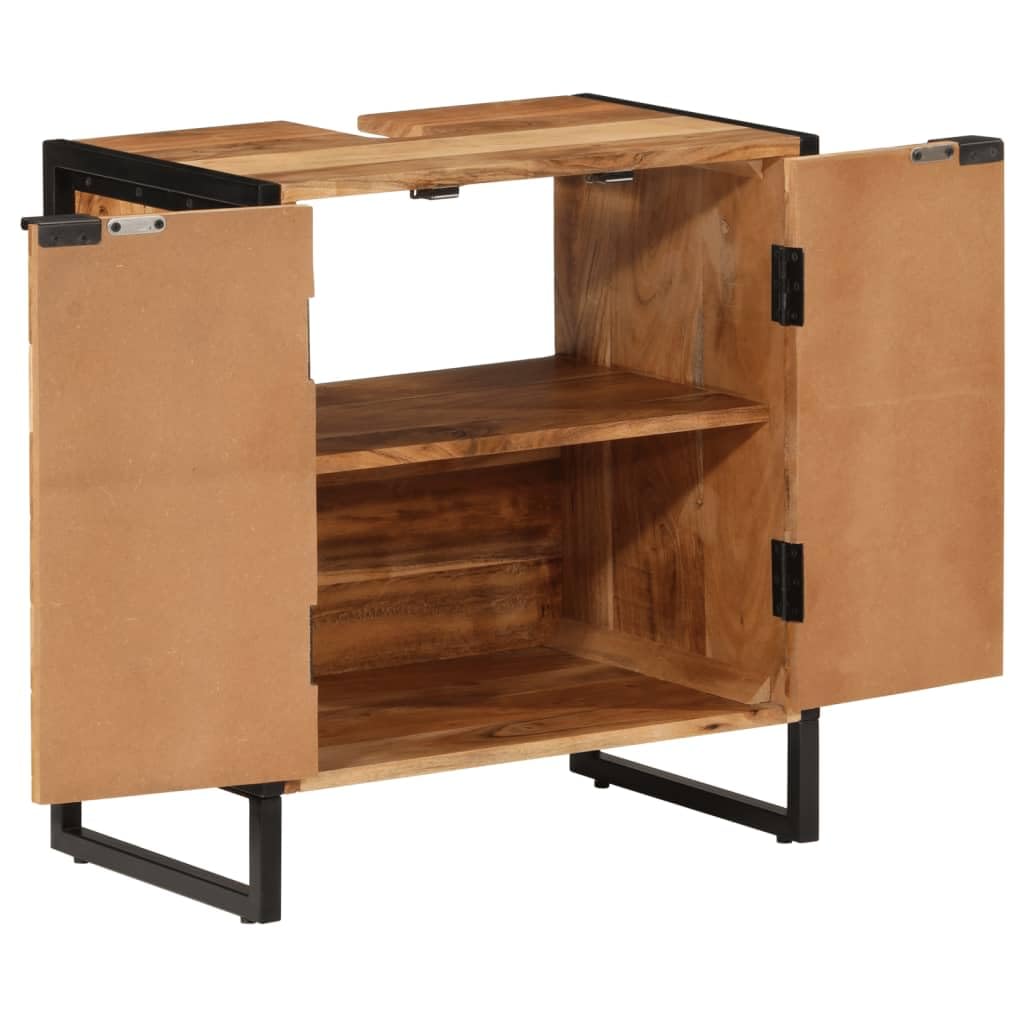 Szafka łazienkowa 55x35x60 cm lite drewno akacjowe i żelazo