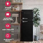 Frigidaire EFR756-BLACK EFR756, 2 Réfrigérateur rétro avec congélateur haut, poignées Chrome, 7.5 Cu ft, noir