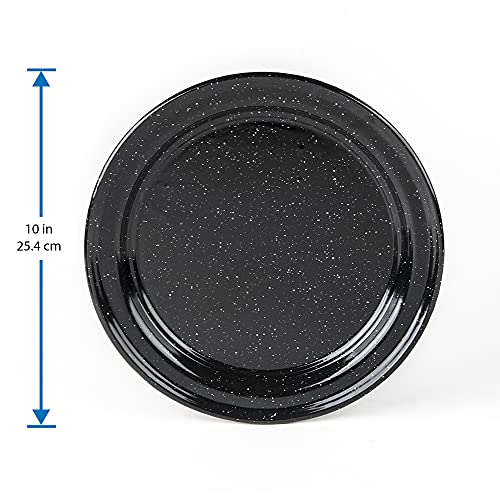 Cinsa 10In Dinner Plate Set, 6 Pieces (Black Color) - Enamelware Dinner Plates For Indoor & Outdoor - Camping, Farmhouse Kitchen, Party - Durable And Reusable #TOP5