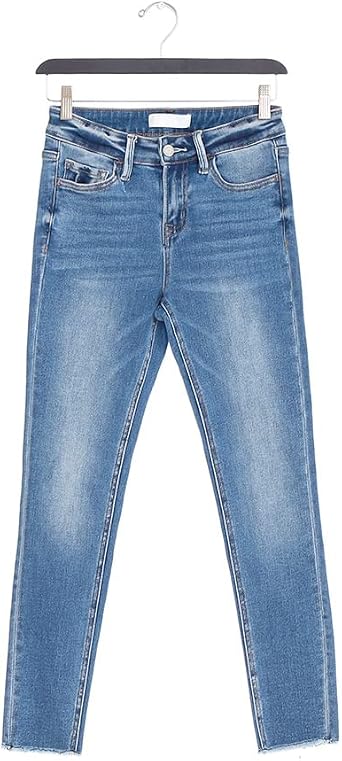 Stretch Blue Denim Cropped Skinny Jeans 