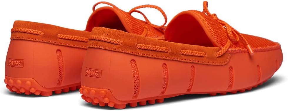 SWIMS Mens Loafers, Braided Lace Lux Driver Shoes for Men, Casual Beach Loafer, Comfortable Summer Shoe, Stylish Lightweight Walking Footwear, Quick Dry Eco Friendly (SWIMS Orange,15) - Image 3