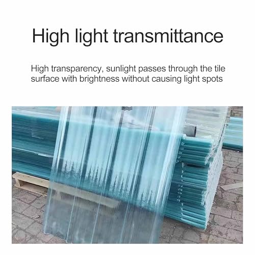 Pack de 5 Placas Transparentes de Policarbonato Ondulado de 3 ft de Ancho,Paneles Enchufables para Invernadero, Cobertizo, Pérgola y Cubierta de Coche