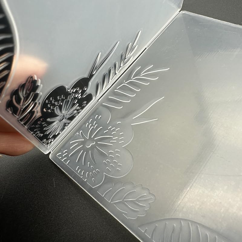 3D Plastic Embossing Folder Template Diagonal Flower Leaf Texture A6 Size for Card Making DIY Scrapbooking Paper Crafting Handmade Crafts Scrapbooking Arts Supplies Scrapbook Decor