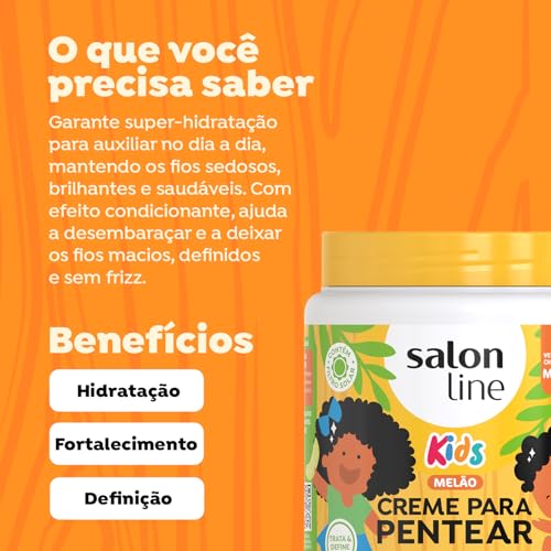 Salon Line, Creme para Pentear, Melão, Cachinhos Poderosos, Vegano - Para Cabelos Ondulados, Cachead