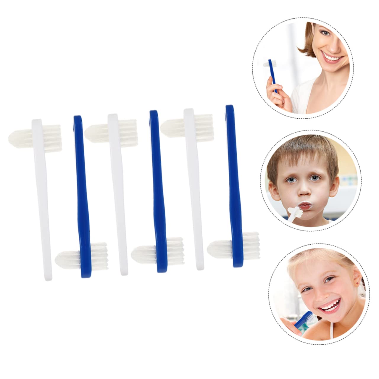 Baluue 24pezzi Spazzolini Per Dentiera Spazzolino Portatile Con Doppia Testa Per Pulizia Per La Dei Denti Adulti Colori e Morbido e Facile Da Usare