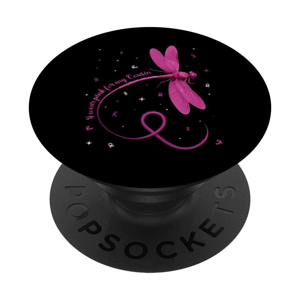 Wife Mom Fighter Breast Cancer PopSocket - Pink Ribbon Support Grip For Survivors & Supporters