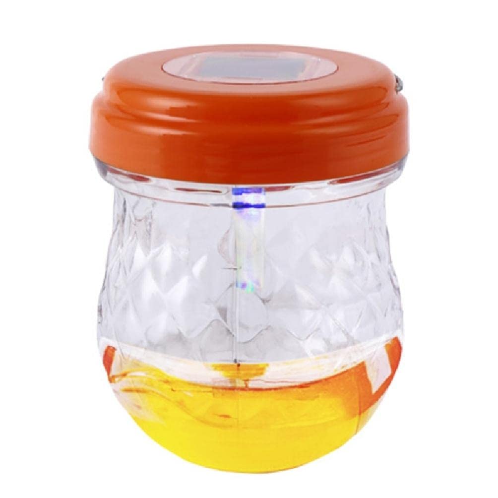 Solar Power Wasp Trap Catcher-With Light Flying Insects-Trap Bee-Hornet Catcher-Garden Outdoor Hanging Pest-Control Tool bee traps for outside lure trapper-refills outdoor hanging no harm traps