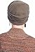 Headcovers Unlimited Distressed Rosette Beanie Hat - All Cotton Cancer Hats for Women Taupe