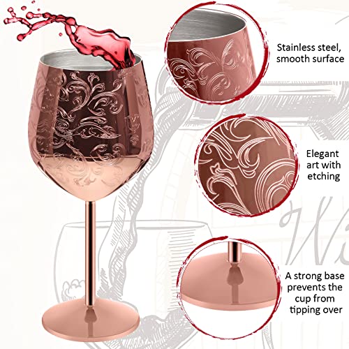 image for CHENGU 4 Sets Stainless Steel Wine Glass Plated Wine Glasses Unbreakab
