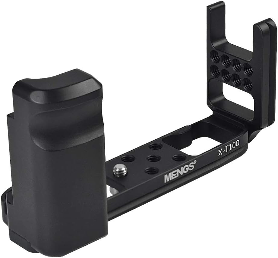 MENGS X-T100 L-Shaped Quick Release Plate With Hand Grip And Aluminum Alloy Material For Fujifilm X-T100 Camera Compatible With Arca-Swiss Standard