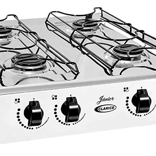 Fogão Gás Junior 4 Bocas de Mesa Inox Branco