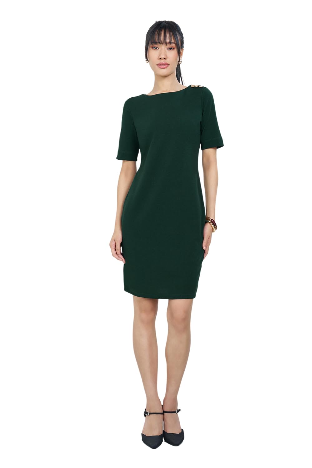 annabelle by pantaloons Annabelle Women's Cotton Dress | Regular Fit | Round Neck | 3/4 Sleeve-picture-23
