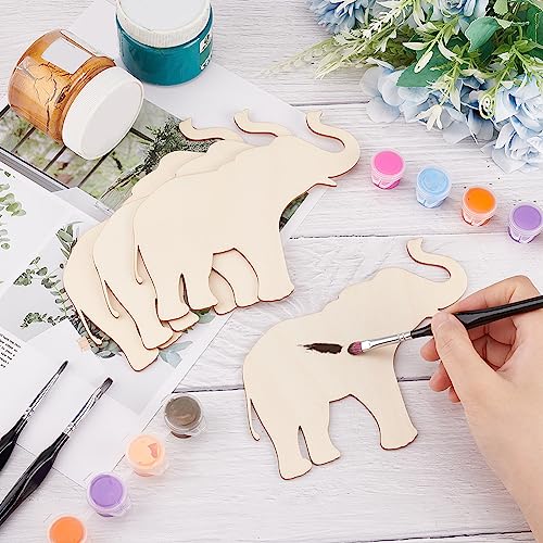 OLYCRAFT 4Pcs Unfinished Wood Pieces 155x114mm Elephant Wood Cutouts for DIY Crafts Wall Decoration & Pendants - Image 3