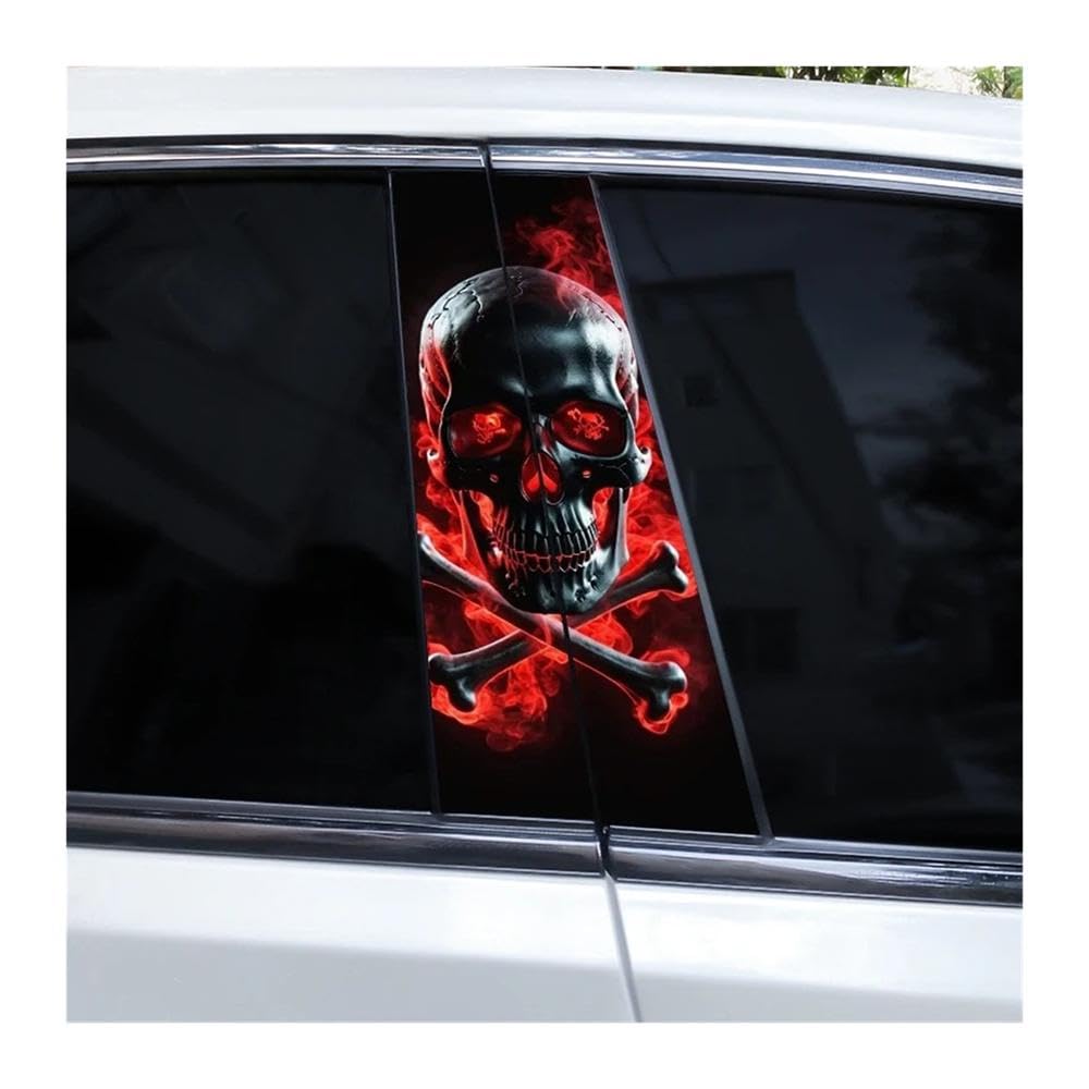 Bertdcx E Skull Car Window Pillar Sticker Door Vinyl Auto Parts(E)