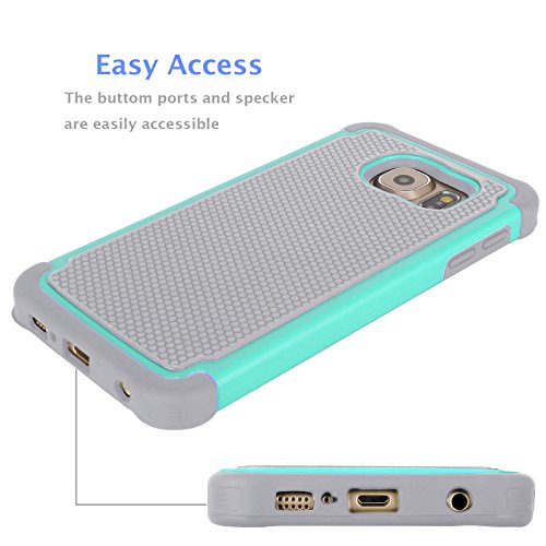 Galaxy S6 Edge Case, Jeylly(Tm) [Shock Proof] Scratch Absorbing Hybrid Rubber Plastic Impact Defender Rugged Slim Hard Case Cover Shell For Samsung Galaxy S6 Edge S Vi Edge G925 #TOP5