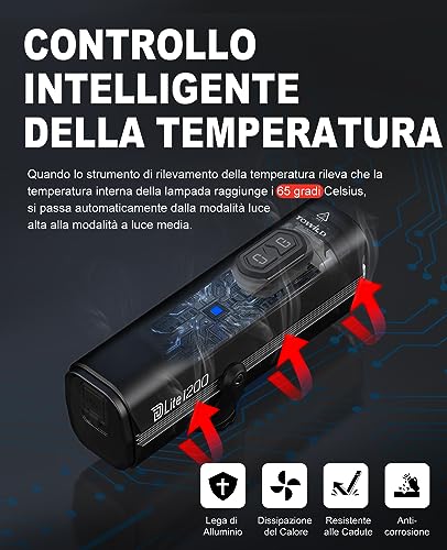 TOWILD DLite1200 Luz Bicicleta,1200 Lumen Luces Delantera Luces Largas y Cortas Doble Fuente de Faro para Bicicleta, 4000mAh Recargables de Ciclismo para MTB - imagen 6