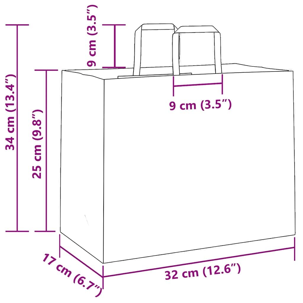 Bolsas de papel amarillo con asas de cuerda de papel, 32 x 17 x 25 cm, 50 unidades, papel de estraza para bolsas de regalo, fiestas, celebraciones, cumpleaños, bodas, Navidad