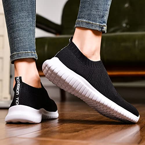 Tiosebon Women's Walking Shoes Lightweight Mesh Slip-On- Breathable Running Sneakers 9 Us Black #TOP5