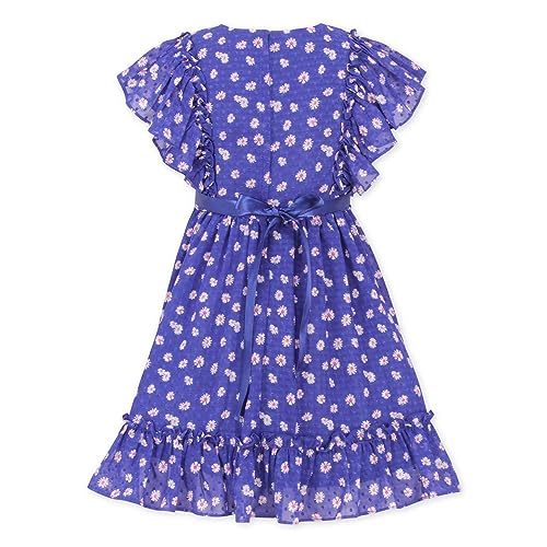 Image of Cutecumber Girls Georgette Floral Printed Fit & Flared Red Frock Dress For Baby Girls & Kidsware, Stylish Gift Dress for Special Occassion, Birthday & Party Outfit Age 1-15 Years