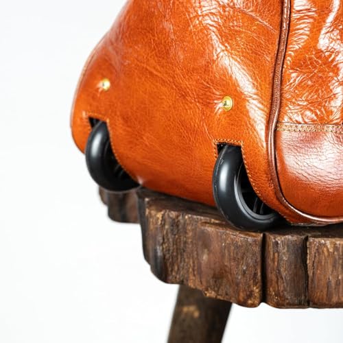 Premuim Genuine Goat Leather Bag – Elegant and Spacious 12in x 20in x 10in – Durable, Multifunctional Design for Everyday Use and Weekend Trips (Brown)4