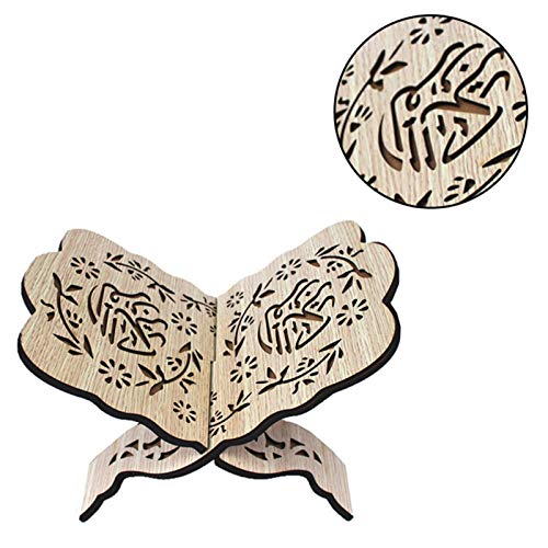Hifuture123 Koranstandaard retro gesneden moslimitische leesboekenrek inklapbaar Eid Mubarak gebedboekhouder voor… - Image 3