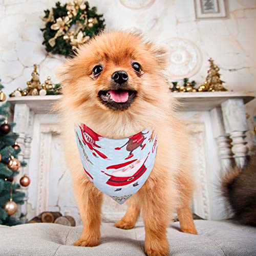 Whaline Christmas Dog Bandanas 6 Pack Reversible Triangle Bibs Double Print Pattern Design Xmas Tree Gift Reindeer Stocking Pet Scarf Soft Pet Neckerchief for New Year Winter Dogs Cats Pets Decor - Image 6