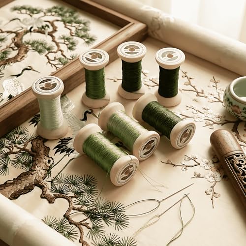 Image of 100% Mulberry Hand Dyed Silk Embroidery Thread, Embroidery Floss, 4 Spools Each 24 Yards (04-1)