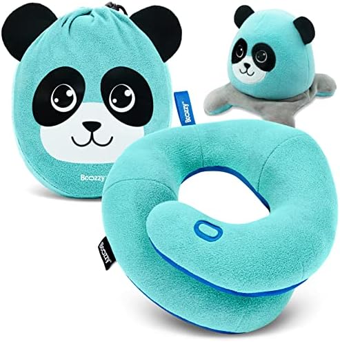 BCOZZY Neck Pillow for Travel Provides Double Support to The Head, Neck, and Chin in Any Sleeping Position on Flights, Car, and at Home, Comfortable Airplane Travel Pillow, Large, Navy