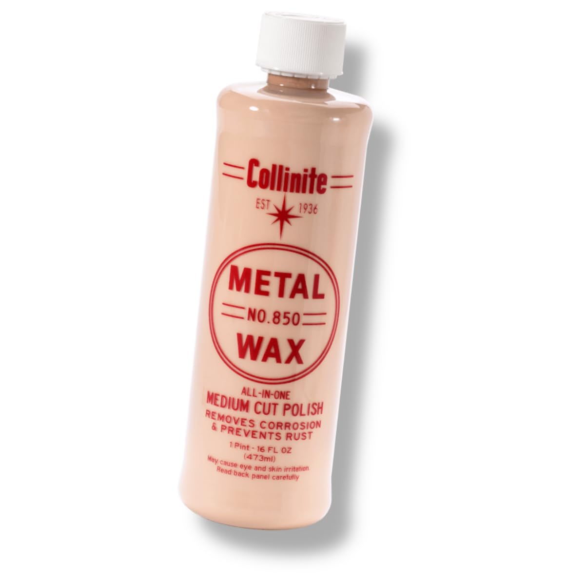 COLLINITE No 850 Metal Wax Metall Politur SET - Chrom Polierpaste - Metal Polish - Entfernt Verunreinigungen von Metalloberflächen wie Kupfer Edelstahl Messing Silber Schmuck 473ml