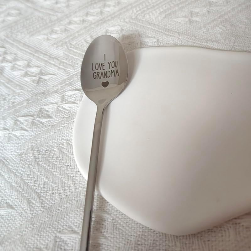 Miniatura 6 de Cuchara de regalo para abuela de nietos y nietos con texto en inglés "I Love You", cucharas para abuela, abuela, regalo de Navidad, Día de la Madre,