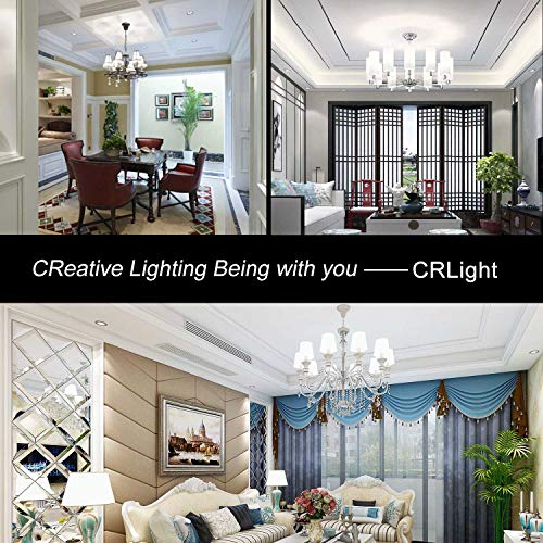 Crlight Dimmable Led Candelabra Bulb, 2W 5000K 300 Lumen, 30W Incandescent Equivalent, Daylight White Filament Led Chandelier Light Bulbs, E12 Base Vintage Edison C35 Glass Candle Flame Tip, 10 Pack #TOP5