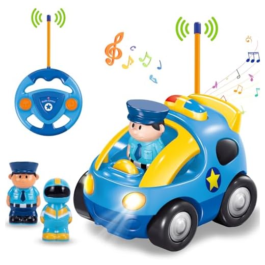 Pup Go Kids Remote Control Cartoon Police Car - Radio Control Race Car Toys con música y Luces, El Primer Coche teledirigido niños de 2 años