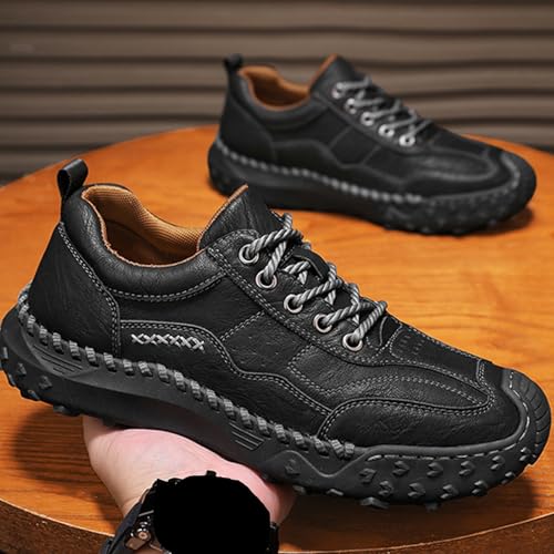 Zapatos de cuero ligeros y antideslizantes con ajuste de cordones 3