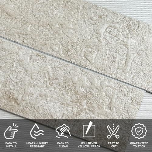 Abziehen und Aufkleben von Spritzschutz-Wandfliesen für die Küche, 24 Blatt selbstklebende Subway-PVC-Mosaikfliesen, dekorative Spritzschutzfliesen zum Aufkleben auf das Badezimmer.(Elfenbeingelb)