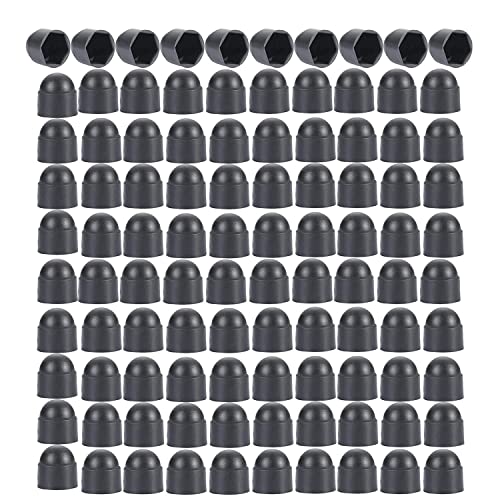 Plastic Nut And Bolt Protection Dome Cover, Black Hex Nut Protective Caps Cover, No Thread, M6 X 10Mm, 100 Pcs #TOP13