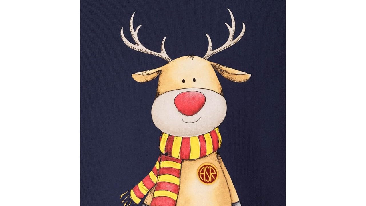 AS Roma Felpa Xmas 2025 Renna ASR Junior - Blu Navy Maglia di Tuta Bambini e Ragazzi (Pacco da 1)