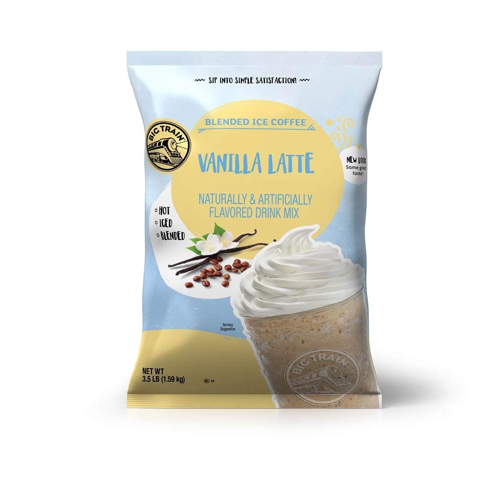 ((Best By 11/22/2024)) Big Train Blended Ice Coffee Iced Coffee Mix Vanilla Latte 3.5 lb Bulk Bag - Single Bag, Package may vary 3.5 Pound (Pack of 1)