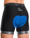 Bikewa Men's Cycling Underwear with Anti-Slip Leg Grips 4D Padded Bike Shorts MTB Liner for Bicycle Biking Riding