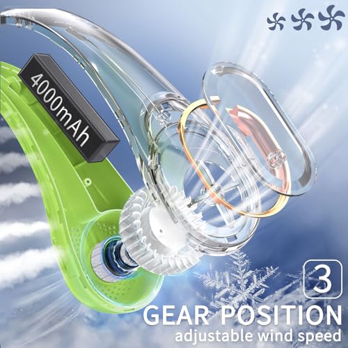 Image of FrSara Portable Neck Fan, Bladeless Rechargeable, New Upgraded Version, 5200mAh, 3-Speed, 360 Surround Wind, Ultra-Quiet, USB Rechargeable, Wearable