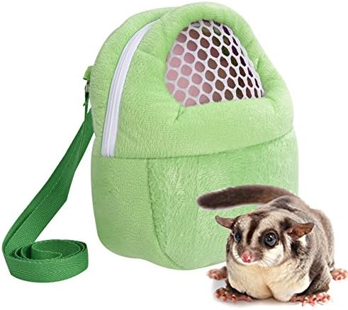 1 PCS Portable White Mesh Bag,African Hedgehog Hamster Breathable Pet Dog Carrier Bags,Handbags Puppy Cat Travel Backpack (M, White Mesh - Green)